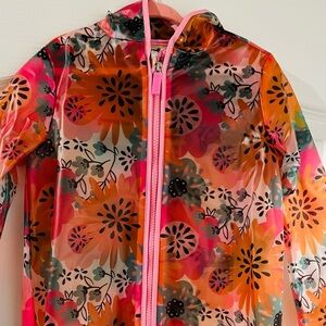 BearPaw Kids Rain Jacket - Pink and Orange Floral